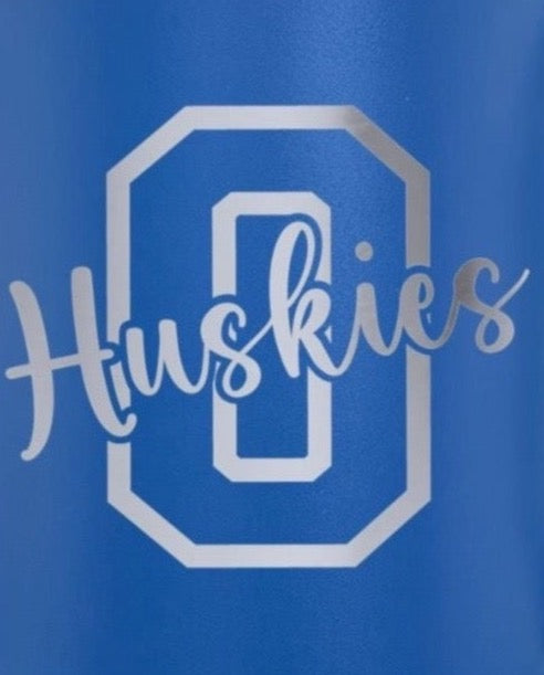 40 oz Owatonna Huskies Tumbler - Mighty Fine Laser Design