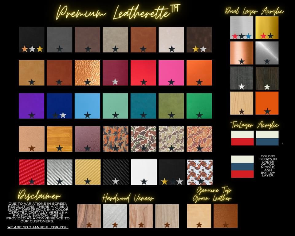 Business Logo Patch Color Options - Mighty Fine Laser Design
