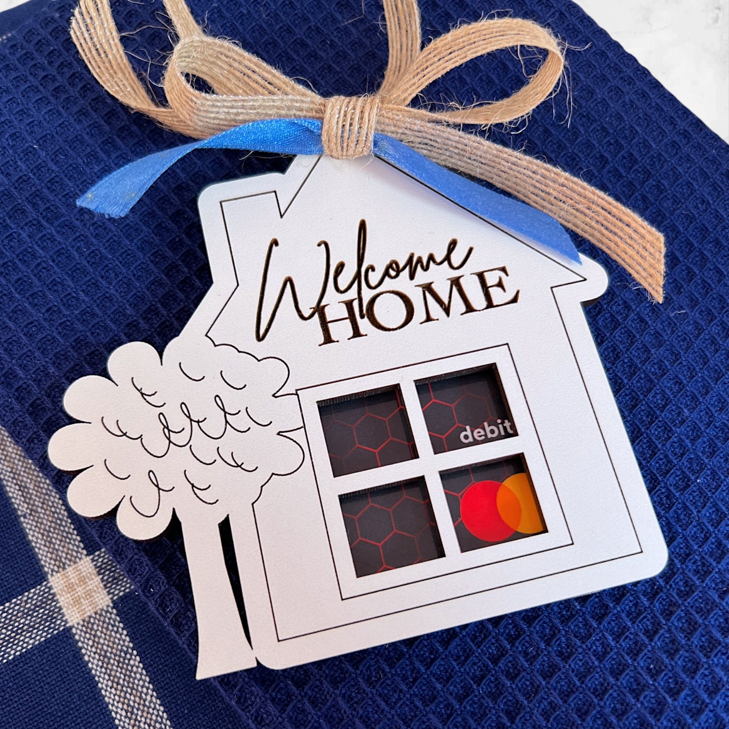 Laser Engraved Welcome Home Gift Card Holder for Realtors