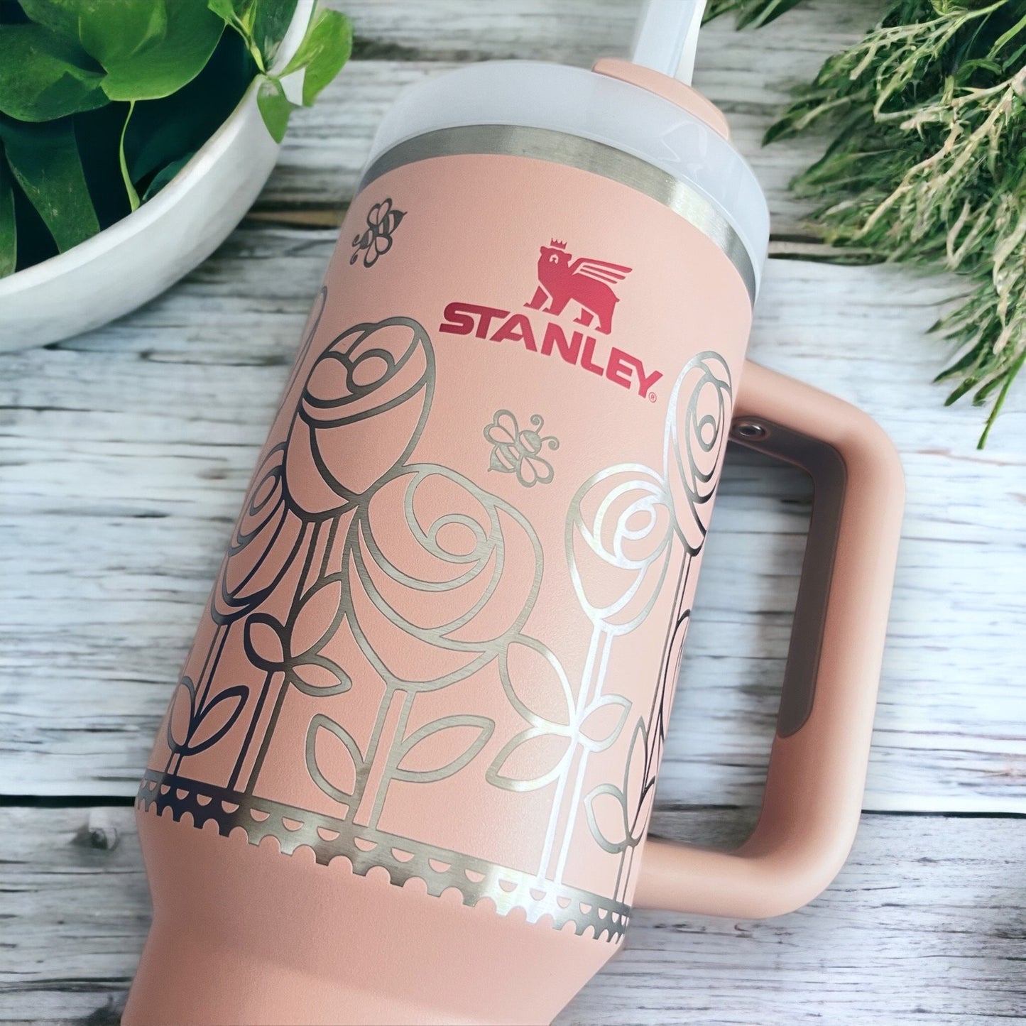 Pink Dusk 40oz Stanley Cup - Mighty Fine Laser Design