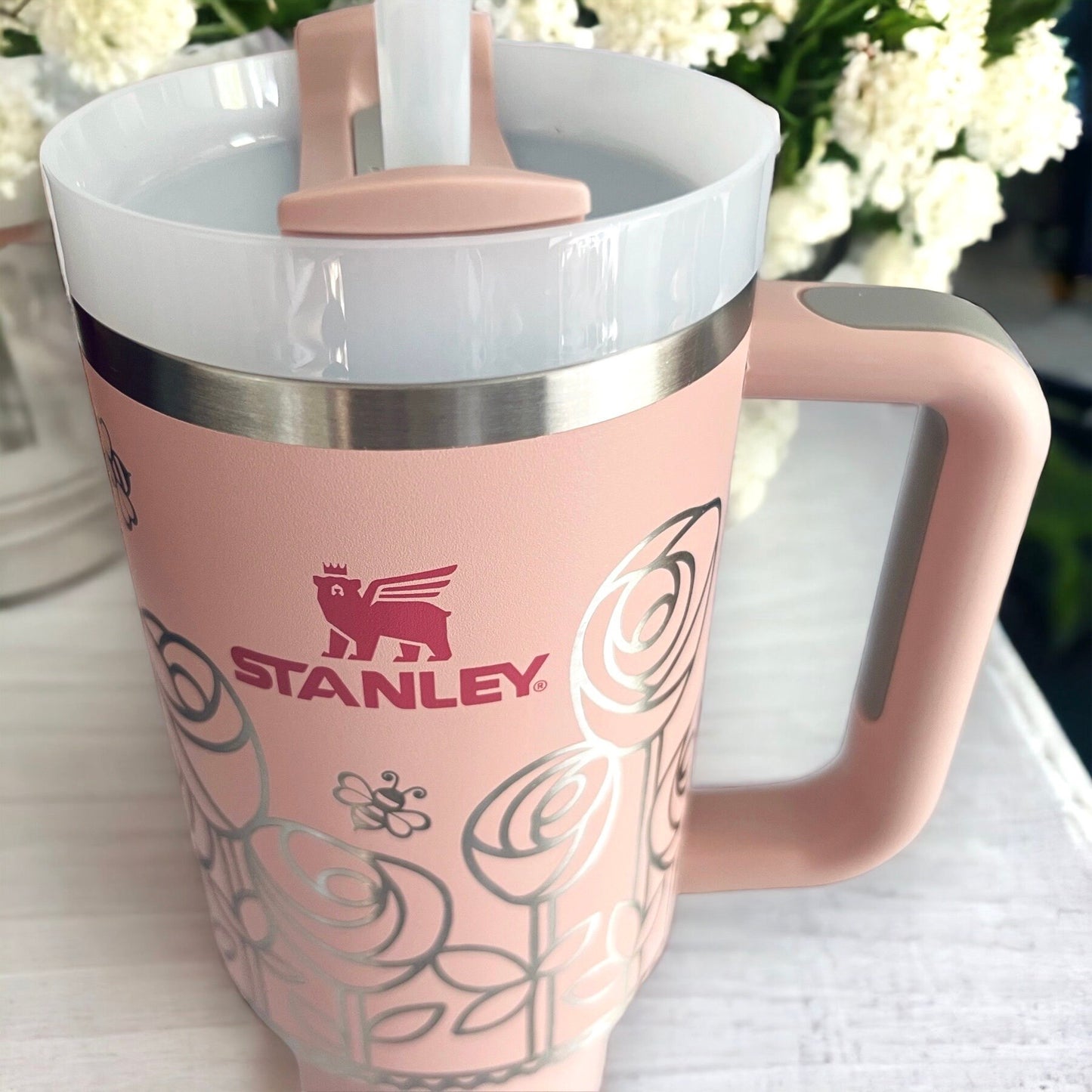 Pink Dusk 40oz Stanley Cup - Mighty Fine Laser Design