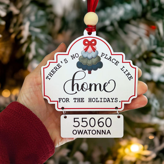 Realtor Christmas Gifts – “There’s No Place Like Home for the Holidays” Custom Zip Code Ornaments