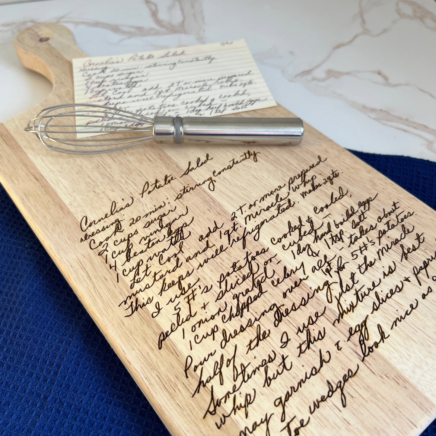 Engraved Recipe Cutting Board - Custom Handwriting Gift