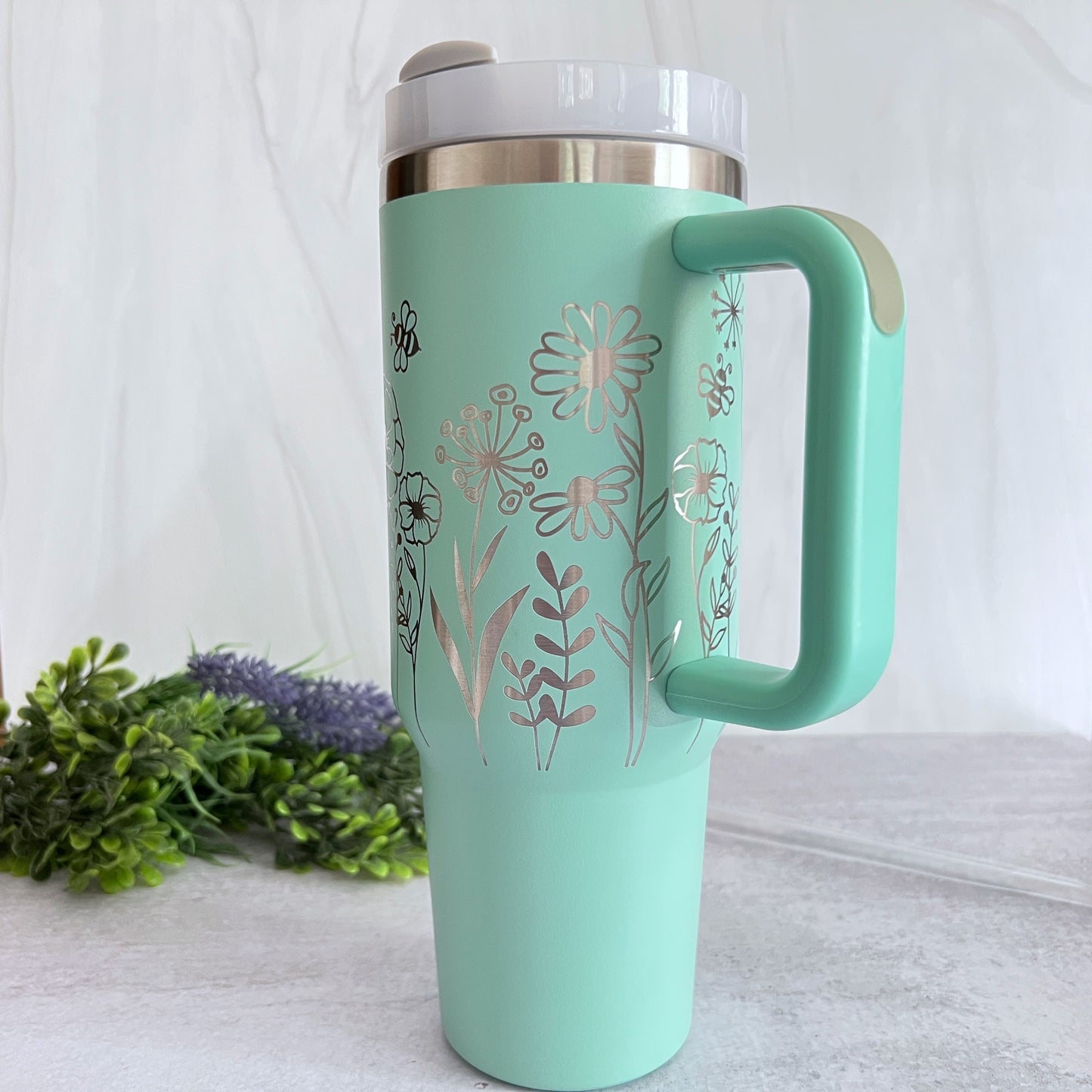 Wildflower Engraved 40oz Tumbler