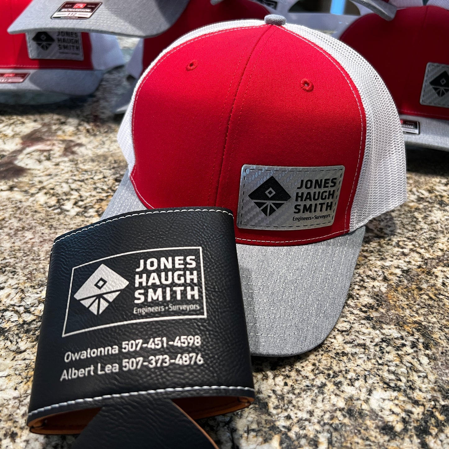 Bulk custom logo hats for SE Minnesota companies
