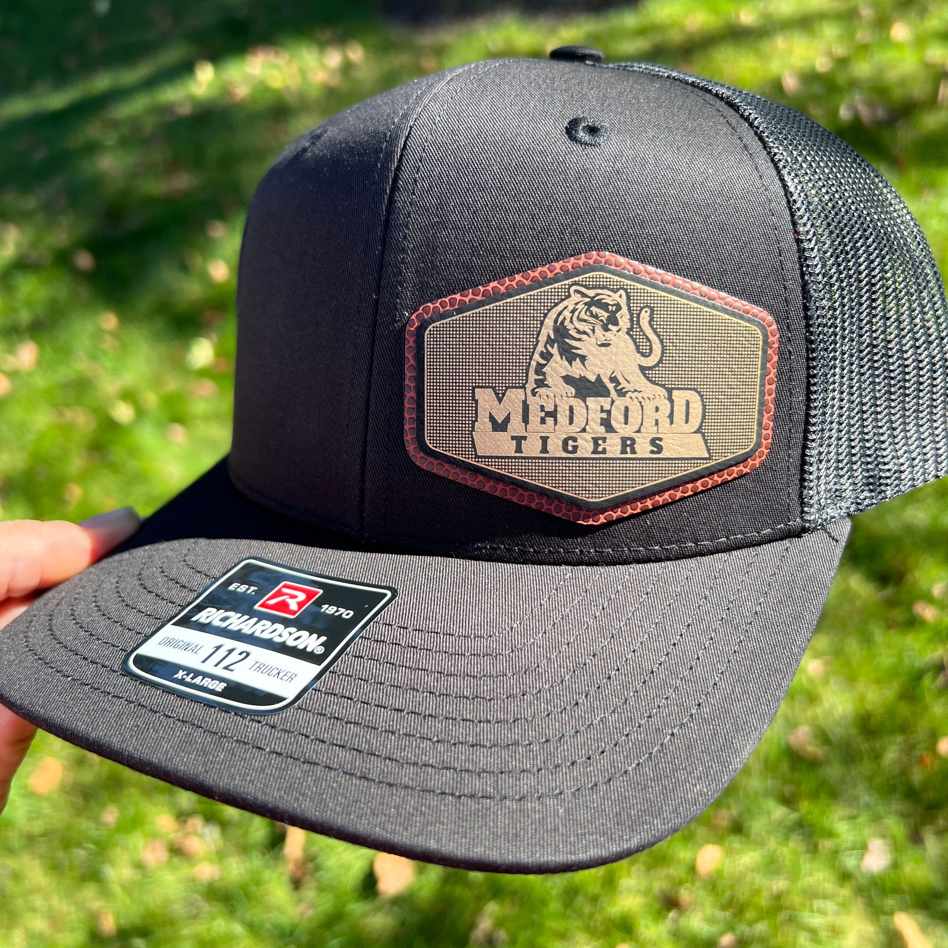 Custom business logo trucker hat - Mighty Fine Laser Design Owatonna