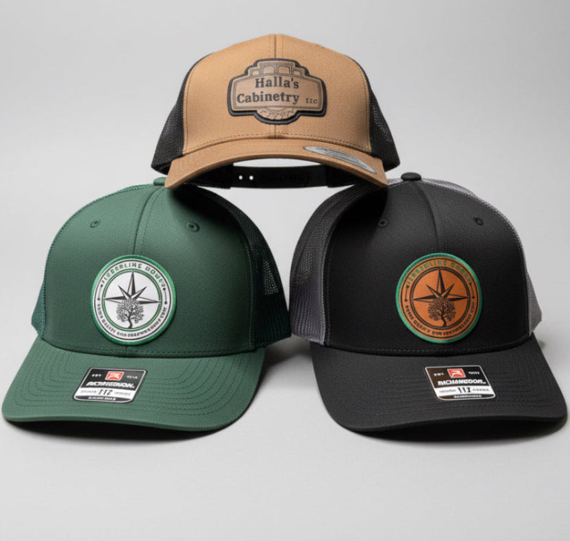 Custom laser engraved patch hat - Richardson 112 trucker hat Owatonna MN
