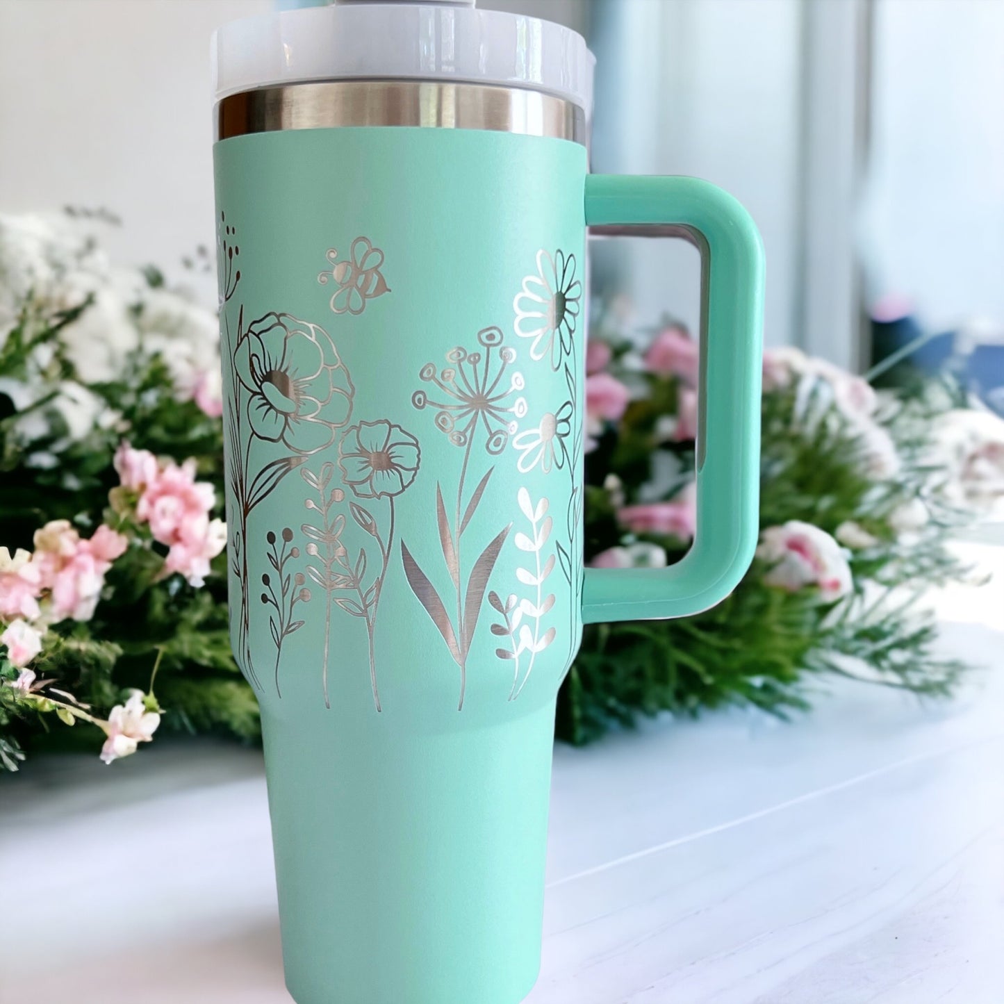 Wildflower Engraved 40oz Tumbler