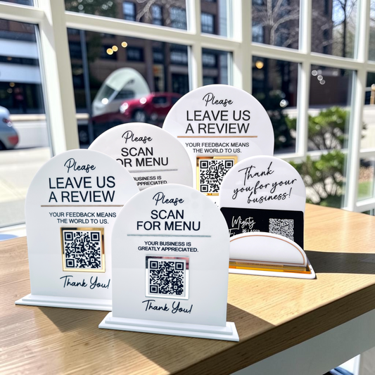 Arched QR Code Displays - Customer Essentials Package - Small or Large (Choice of 5)