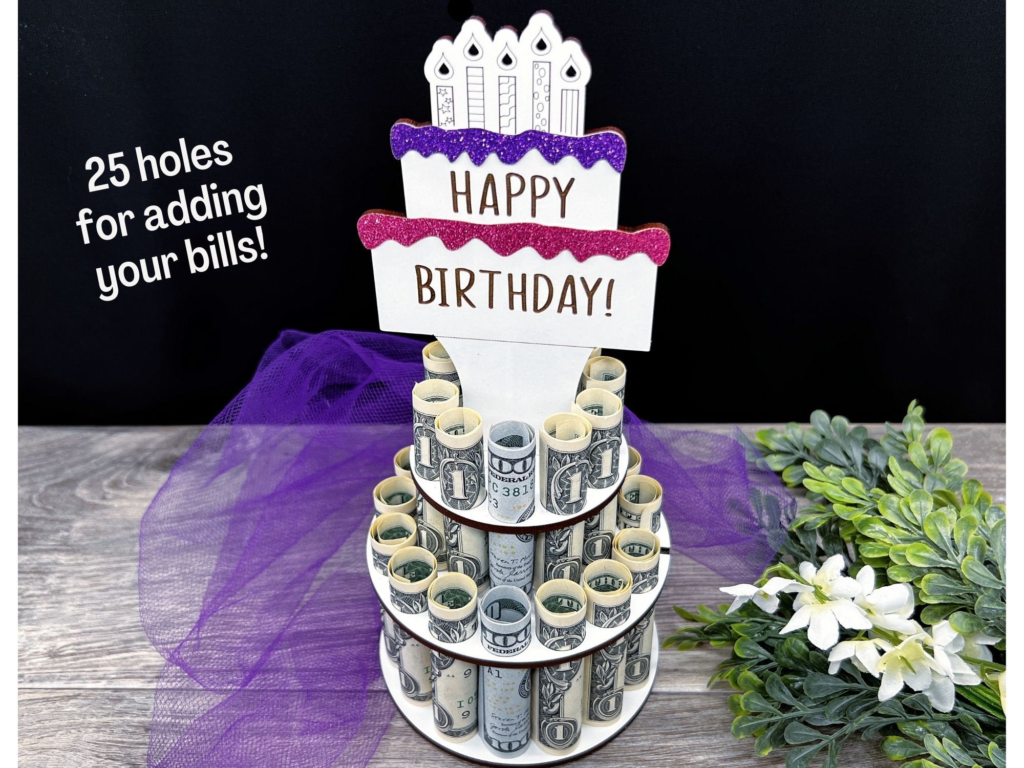 Sweet 16th Birthday Money Cake – Mighty Fine Laser Design