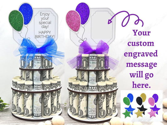 Personalized Celebration Money Cake